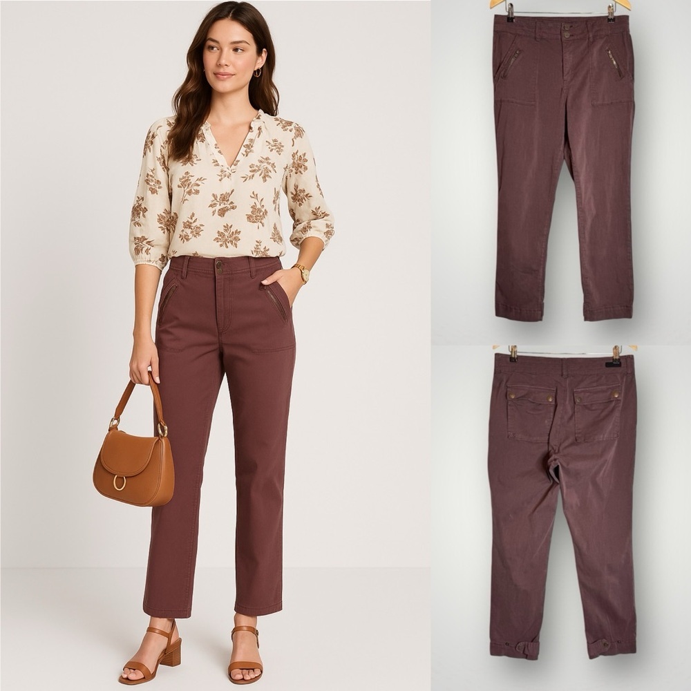 Kut From The Kloth High Rise Utility Ankle Pants Size 14 Straight Leg Ankle Snap